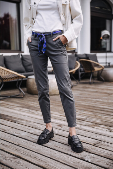 Pantalon carotte en denim à mini carreaux - Femme - Prêt-à-Porter